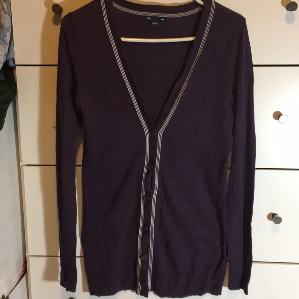 GAP cotton purple button down cardigan sz Small